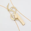  handmade brass sculptural long pendant necklace, artisan statement jewelry made in Greece