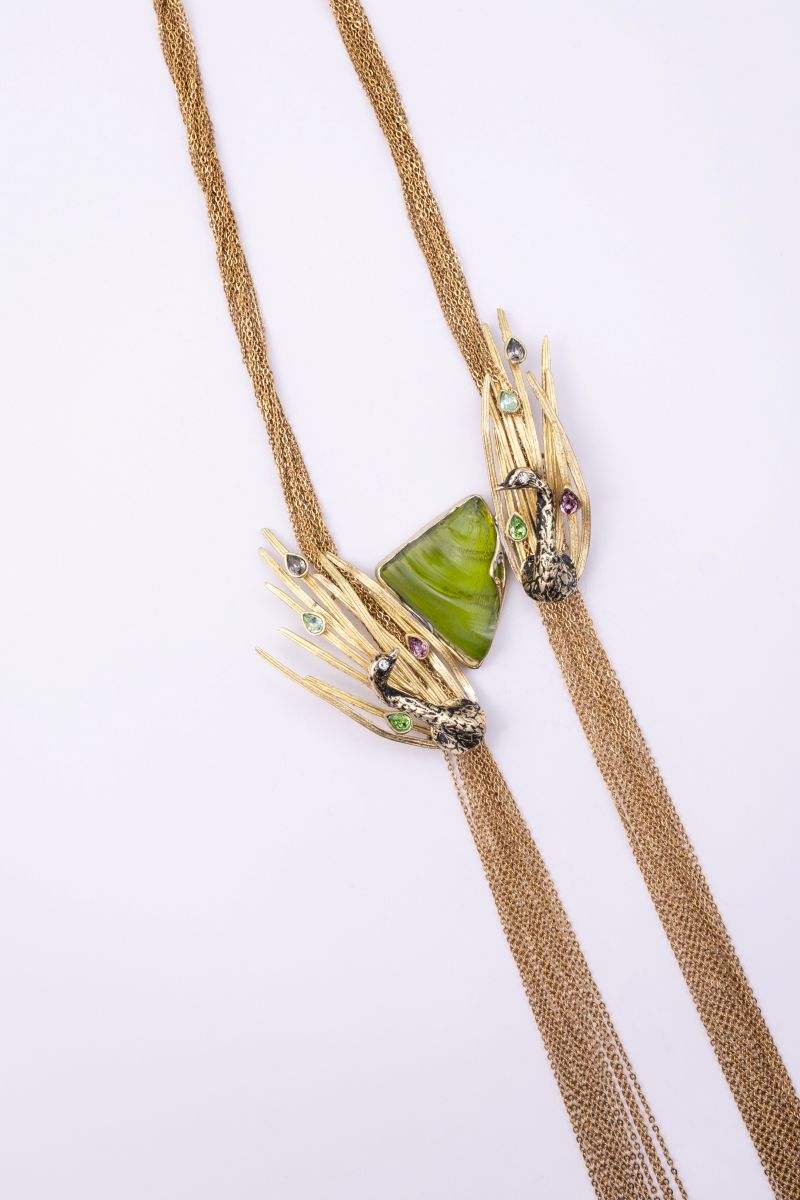 Double Peacock Necklace Handmade | Kalliope Jewelry