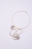 Glow Necklace: handmade brass artisan crystal statement necklace, unique designer jewelry, gift for her