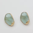 Stoneveil Earrings — handmade brass sculptural stud earrings with organic stone, gift for her
