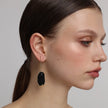 Earthpulse Earrings — handmade brass sculptural drop earrings with resin stone, gift for her