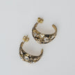 Earrings-Brass, Black Oxidation-White Crystal