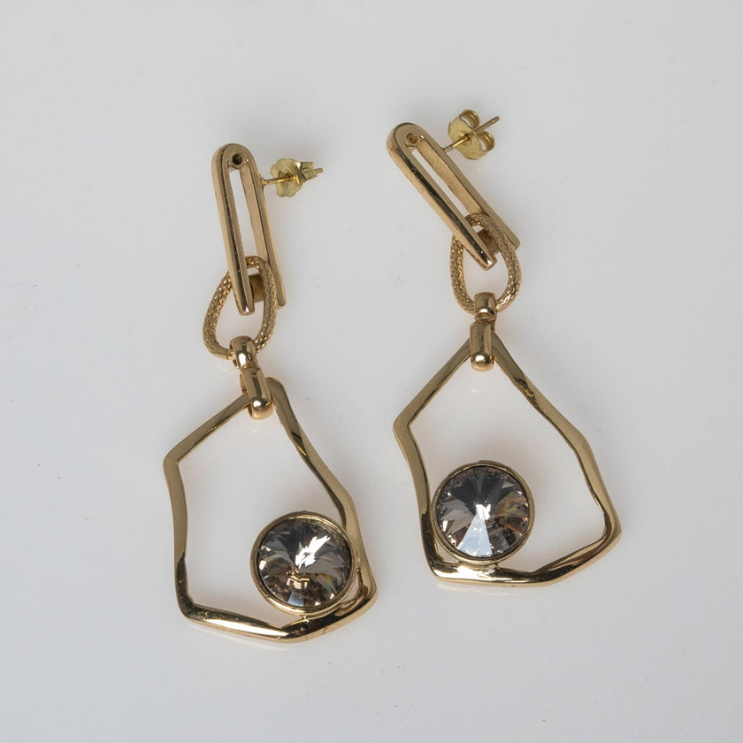 Earrings-Brass-Velvet Crystal