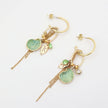 Shelly Earring — handmade brass enamel shell charm hoop earrings with crystal and chain detail, boho artisan jewelry made in Greece
