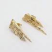 Dragonfish Earring — handmade brass raw eroded stud earrings polished finish, artisan jewelry made in Greece