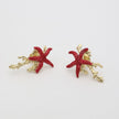 Astel Earring — handmade brass starfish and coral stud earrings, boho statement earrings flat lay