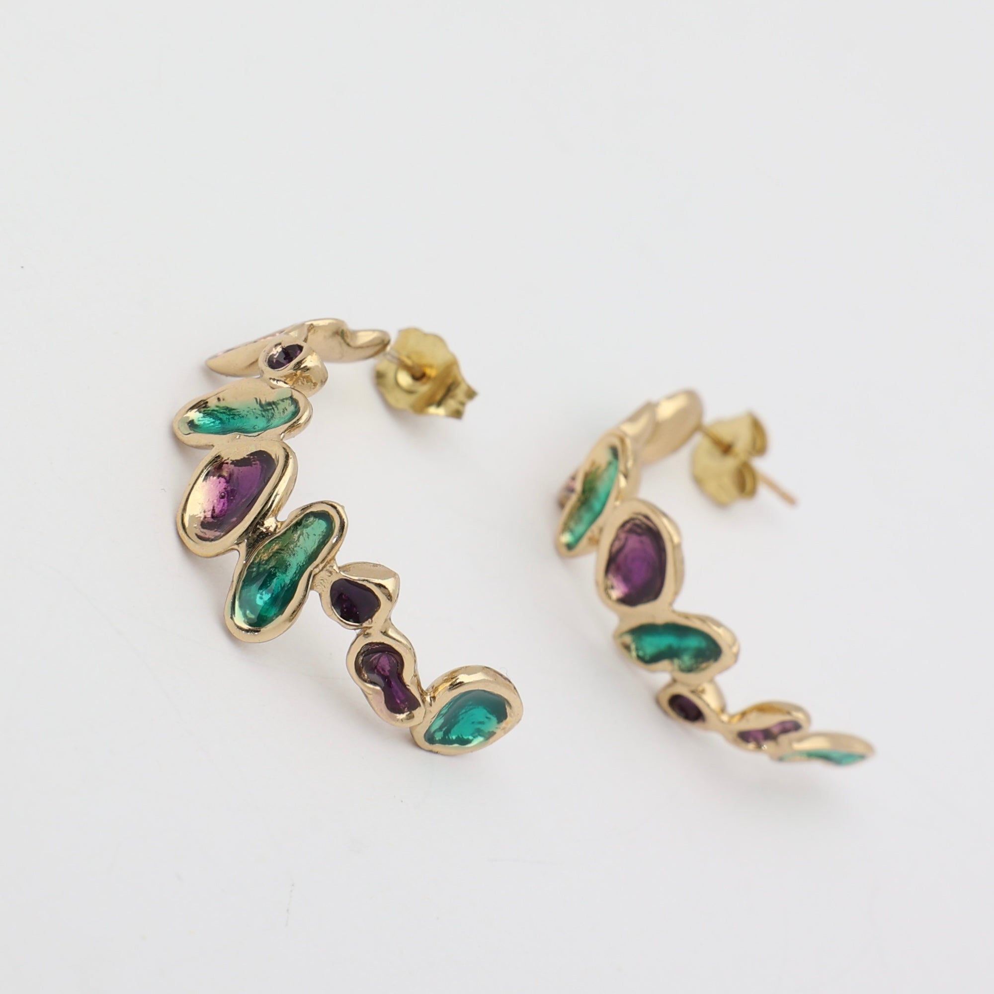 Splashy Hoop Earrings Handmade | Kalliope Jewelry