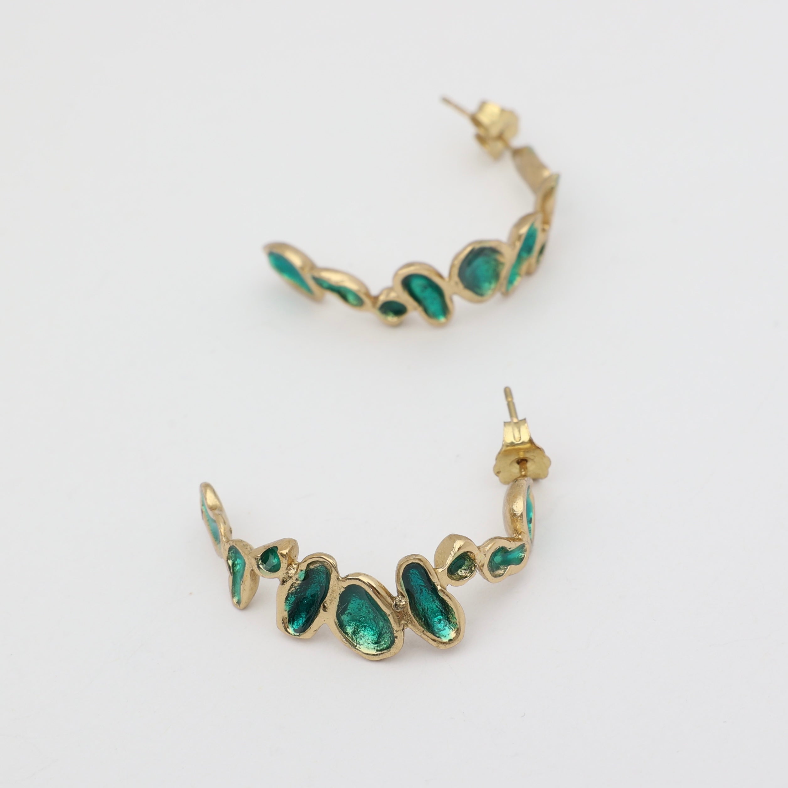 Splashy Hoop Earrings Handmade | Kalliope Jewelry