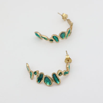 Splashy Hoop Earrings Handmade | Kalliope Jewelry