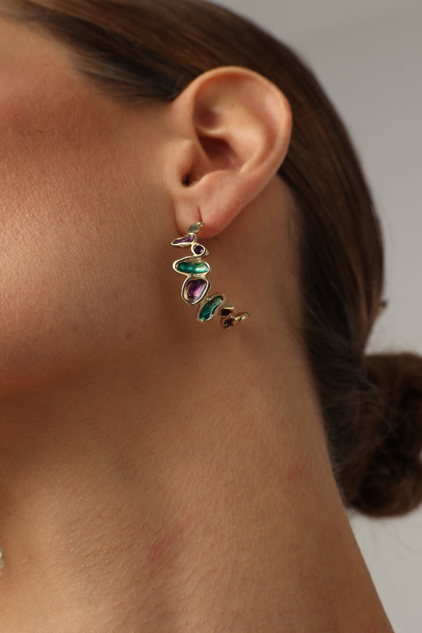 Splashy Hoop Earrings Handmade | Kalliope Jewelry