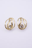 Boteh Earrings, handmade brass crystal statement earrings with paisley teardrop shape, gift for her