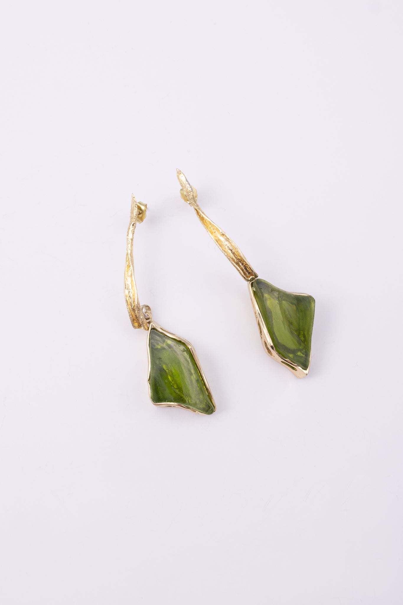 Kite Earrings, handmade brass resin stone statement earrings with organic kite shape, gift for her
