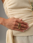 Claw Ring — handmade brass statement ring with textured finish, unique designer jewelry
