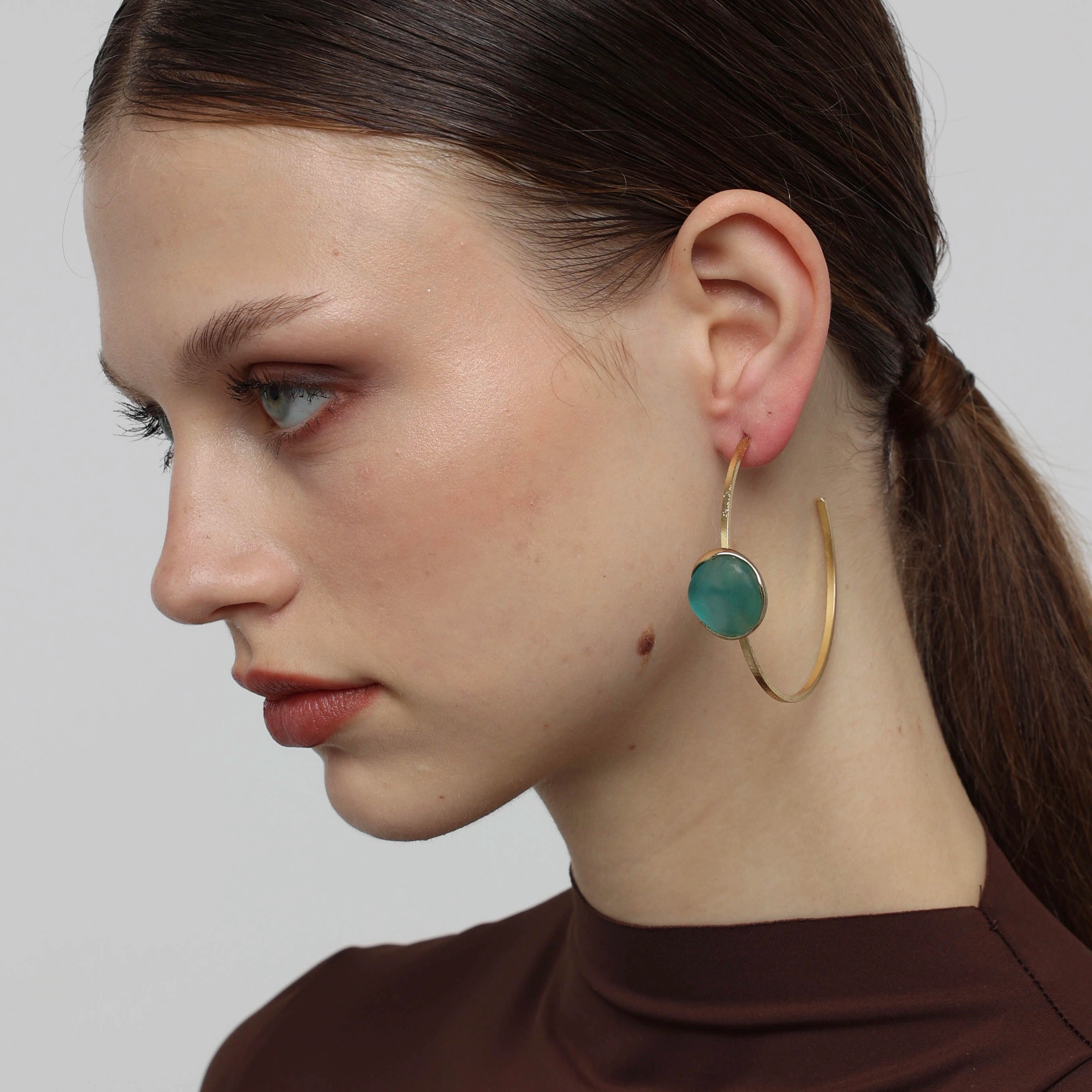 Stonekiss Hoop Earrings
