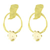 Circle Cream Earrings