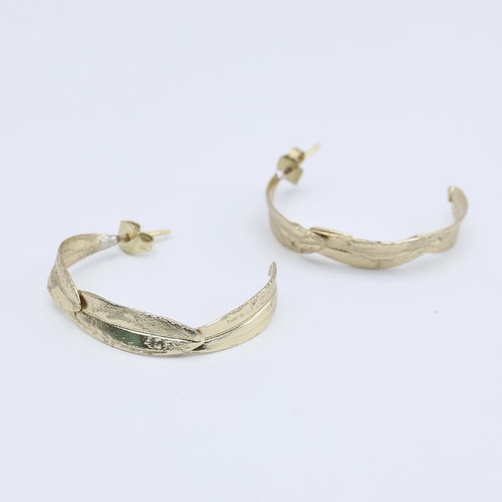Olive Wreath Small Hoops