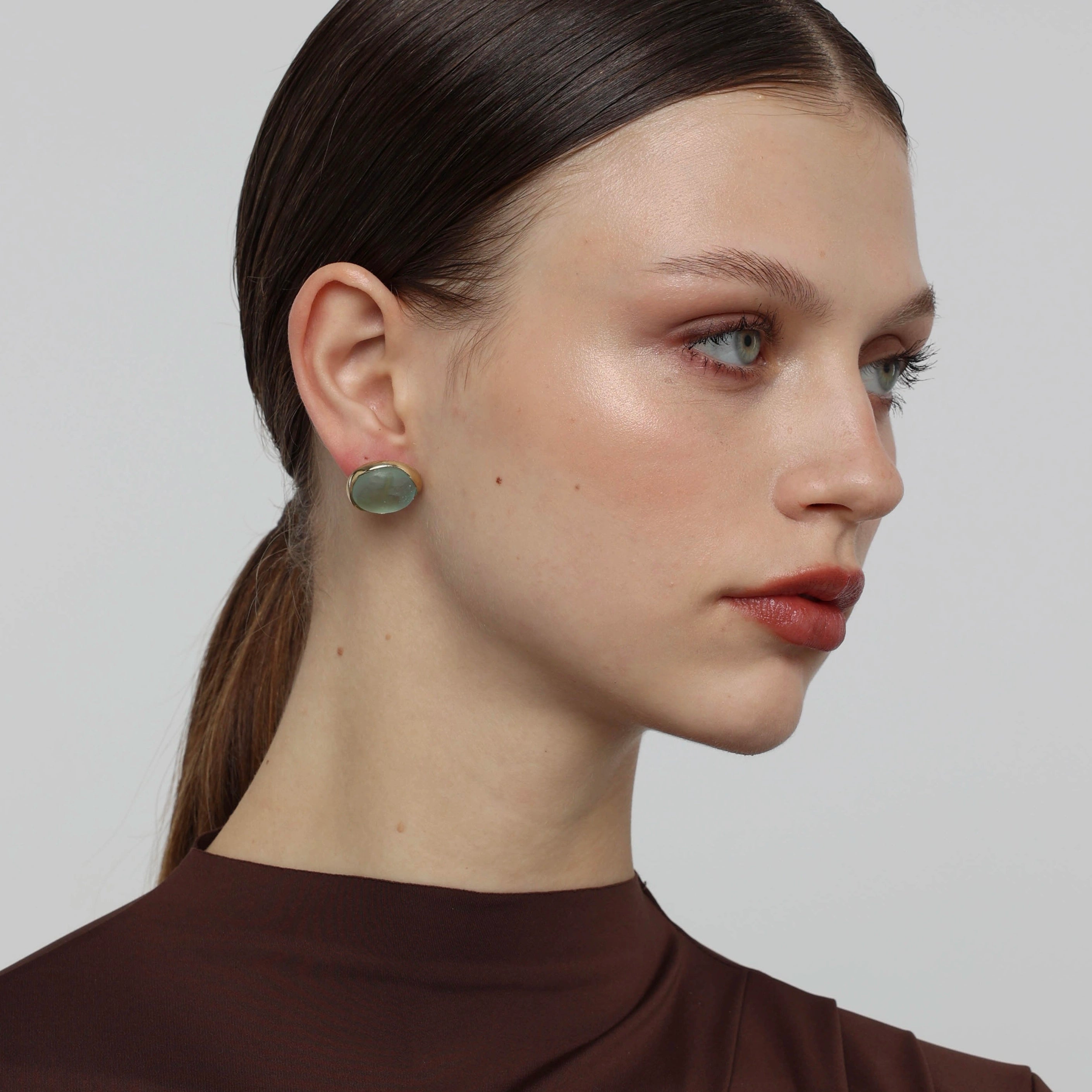 Stonekiss Button Earrings